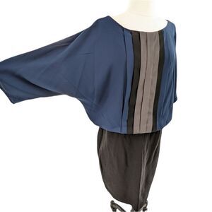 Blouson top dress w/ fitted skirt size 14